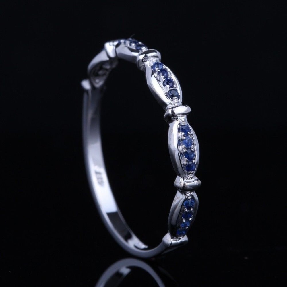 10KW Gold Sapphire Band Ring size 5.5